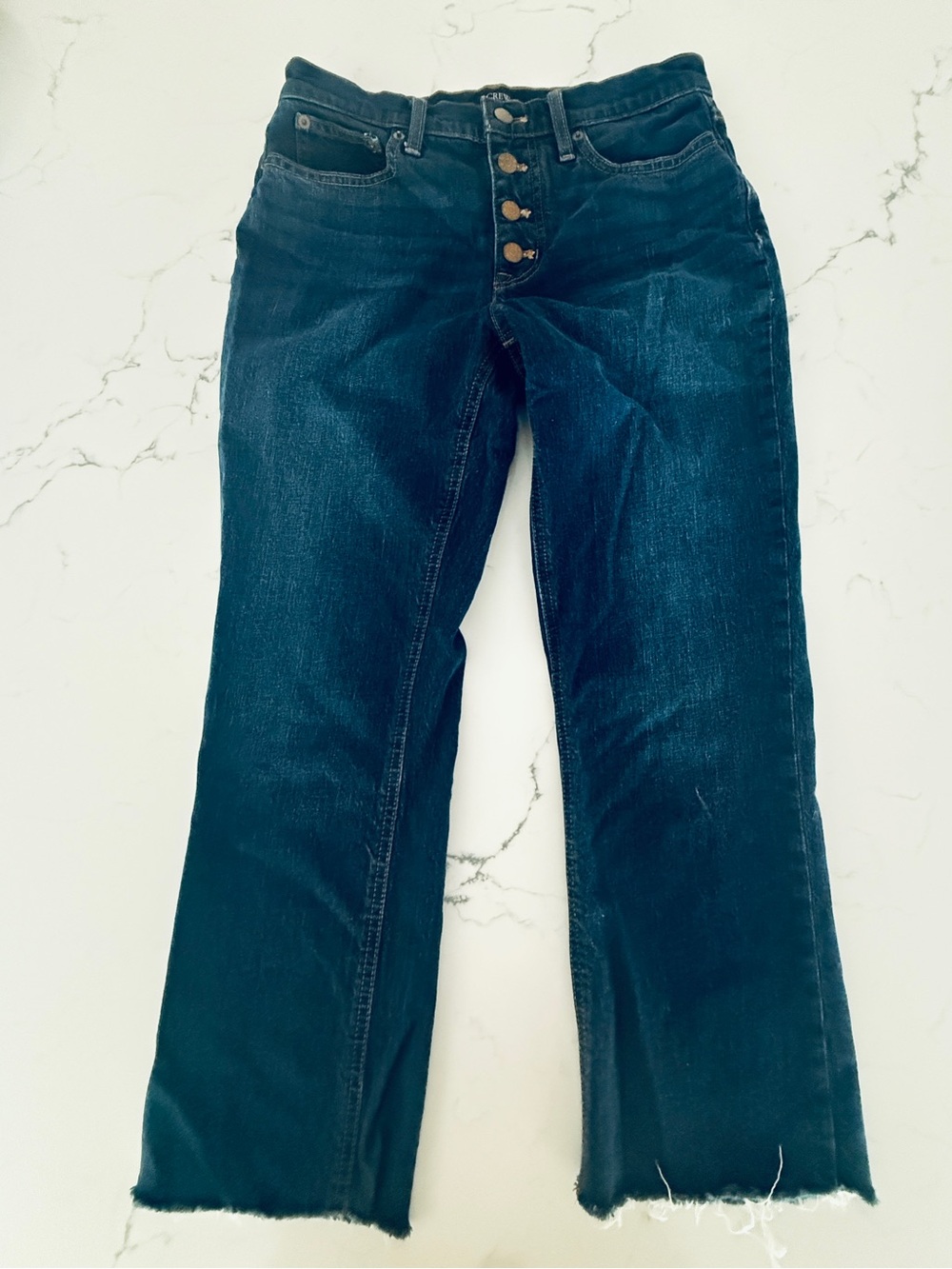 Women’s J. Crew Dark Blue Mid Rise Flare Crop Jeans
